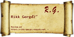 Rikk Gergő névjegykártya